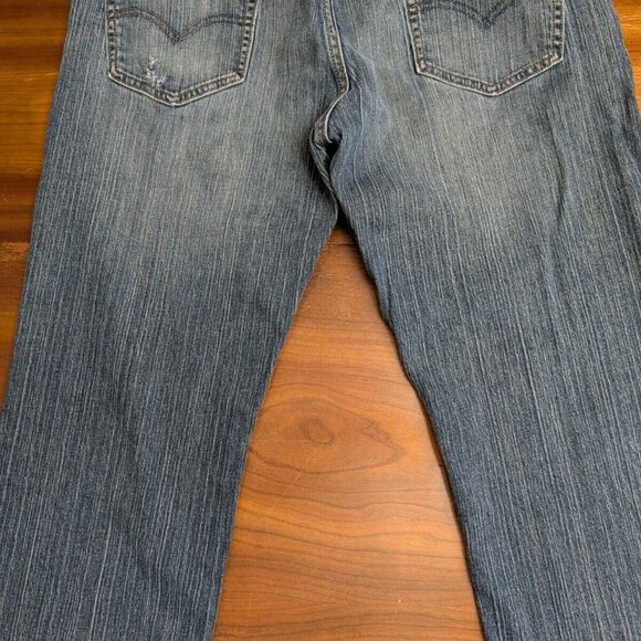 Levi's 559 Jeans Relaxed Straight Denim Cotton Men's Size 36x30 Distressed Blue - Picture 9 of 13